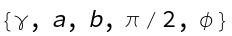 {gamma,a,b,pi/2,phi}