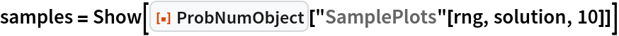 samples = Show[ResourceFunction["ProbNumObject"][
   "SamplePlots"[rng, solution, 10]]]