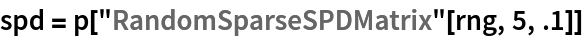 spd = p["RandomSparseSPDMatrix"[rng, 5, .1]]