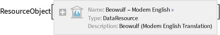 Beowulf - Old English  Wolfram Data Repository