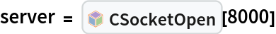 server = InterpretationBox[FrameBox[TagBox[TooltipBox[PaneBox[GridBox[List[List[GraphicsBox[List[Thickness[0.0025`], List[FaceForm[List[RGBColor[0.9607843137254902`, 0.5058823529411764`, 0.19607843137254902`], Opacity[1.`]]], FilledCurveBox[List[List[List[0, 2, 0], List[0, 1, 0], List[0, 1, 0], List[0, 1, 0], List[0, 1, 0]], List[List[0, 2, 0], List[0, 1, 0], List[0, 1, 0], List[0, 1, 0], List[0, 1, 0]], List[List[0, 2, 0], List[0, 1, 0], List[0, 1, 0], List[0, 1, 0], List[0, 1, 0], List[0, 1, 0]], List[List[0, 2, 0], List[1, 3, 3], List[0, 1, 0], List[1, 3, 3], List[0, 1, 0], List[1, 3, 3], List[0, 1, 0], List[1, 3, 3], List[1, 3, 3], List[0, 1, 0], List[1, 3, 3], List[0, 1, 0], List[1, 3, 3]]], List[List[List[205.`, 22.863691329956055`], List[205.`, 212.31669425964355`], List[246.01799774169922`, 235.99870109558105`], List[369.0710144042969`, 307.0436840057373`], List[369.0710144042969`, 117.59068870544434`], List[205.`, 22.863691329956055`]], List[List[30.928985595703125`, 307.0436840057373`], List[153.98200225830078`, 235.99870109558105`], List[195.`, 212.31669425964355`], List[195.`, 22.863691329956055`], List[30.928985595703125`, 117.59068870544434`], List[30.928985595703125`, 307.0436840057373`]], List[List[200.`, 410.42970085144043`], List[364.0710144042969`, 315.7036876678467`], List[241.01799774169922`, 244.65868949890137`], List[200.`, 220.97669792175293`], List[158.98200225830078`, 244.65868949890137`], List[35.928985595703125`, 315.7036876678467`], List[200.`, 410.42970085144043`]], List[List[376.5710144042969`, 320.03370475769043`], List[202.5`, 420.53370475769043`], List[200.95300006866455`, 421.42667961120605`], List[199.04699993133545`, 421.42667961120605`], List[197.5`, 420.53370475769043`], List[23.428985595703125`, 320.03370475769043`], List[21.882003784179688`, 319.1406993865967`], List[20.928985595703125`, 317.4896984100342`], List[20.928985595703125`, 315.7036876678467`], List[20.928985595703125`, 114.70369529724121`], List[20.928985595703125`, 112.91769218444824`], List[21.882003784179688`, 111.26669120788574`], List[23.428985595703125`, 110.37369346618652`], List[197.5`, 9.87369155883789`], List[198.27300024032593`, 9.426692008972168`], List[199.13700008392334`, 9.203690528869629`], List[200.`, 9.203690528869629`], List[200.86299991607666`, 9.203690528869629`], List[201.72699999809265`, 9.426692008972168`], List[202.5`, 9.87369155883789`], List[376.5710144042969`, 110.37369346618652`], List[378.1179962158203`, 111.26669120788574`], List[379.0710144042969`, 112.91769218444824`], List[379.0710144042969`, 114.70369529724121`], List[379.0710144042969`, 315.7036876678467`], List[379.0710144042969`, 317.4896984100342`], List[378.1179962158203`, 319.1406993865967`], List[376.5710144042969`, 320.03370475769043`]]]]], List[FaceForm[List[RGBColor[0.5529411764705883`, 0.6745098039215687`, 0.8117647058823529`], Opacity[1.`]]], FilledCurveBox[List[List[List[0, 2, 0], List[0, 1, 0], List[0, 1, 0], List[0, 1, 0]]], List[List[List[44.92900085449219`, 282.59088134765625`], List[181.00001525878906`, 204.0298843383789`], List[181.00001525878906`, 46.90887451171875`], List[44.92900085449219`, 125.46986389160156`], List[44.92900085449219`, 282.59088134765625`]]]]], List[FaceForm[List[RGBColor[0.6627450980392157`, 0.803921568627451`, 0.5686274509803921`], Opacity[1.`]]], FilledCurveBox[List[List[List[0, 2, 0], List[0, 1, 0], List[0, 1, 0], List[0, 1, 0]]], List[List[List[355.0710144042969`, 282.59088134765625`], List[355.0710144042969`, 125.46986389160156`], List[219.`, 46.90887451171875`], List[219.`, 204.0298843383789`], List[355.0710144042969`, 282.59088134765625`]]]]], List[FaceForm[List[RGBColor[0.6901960784313725`, 0.5882352941176471`, 0.8117647058823529`], Opacity[1.`]]], FilledCurveBox[List[List[List[0, 2, 0], List[0, 1, 0], List[0, 1, 0], List[0, 1, 0]]], List[List[List[200.`, 394.0606994628906`], List[336.0710144042969`, 315.4997024536133`], List[200.`, 236.93968200683594`], List[63.928985595703125`, 315.4997024536133`], List[200.`, 394.0606994628906`]]]]]], List[Rule[BaselinePosition, Scaled[0.15`]], Rule[ImageSize, 10], Rule[ImageSize, 15]]], StyleBox[RowBox[List["CSocketOpen", " "]], Rule[ShowAutoStyles, False], Rule[ShowStringCharacters, False], Rule[FontSize, Times[0.9`, Inherited]], Rule[FontColor, GrayLevel[0.1`]]]]], Rule[GridBoxSpacings, List[Rule["Columns", List[List[0.25`]]]]]], Rule[Alignment, List[Left, Baseline]], Rule[BaselinePosition, Baseline], Rule[FrameMargins, List[List[3, 0], List[0, 0]]], Rule[BaseStyle, List[Rule[LineSpacing, List[0, 0]], Rule[LineBreakWithin, False]]]], RowBox[List["PacletSymbol", "[", RowBox[List["\"KirillBelov/CSockets\"", ",", "\"KirillBelov`CSockets`CSocketOpen\""]], "]"]], Rule[TooltipStyle, List[Rule[ShowAutoStyles, True], Rule[ShowStringCharacters, True]]]], Function[Annotation[Slot[1], Style[Defer[PacletSymbol["KirillBelov/CSockets", "KirillBelov`CSockets`CSocketOpen"]], Rule[ShowStringCharacters, True]], "Tooltip"]]], Rule[Background, RGBColor[0.968`, 0.976`, 0.984`]], Rule[BaselinePosition, Baseline], Rule[DefaultBaseStyle, List[]], Rule[FrameMargins, List[List[0, 0], List[1, 1]]], Rule[FrameStyle, RGBColor[0.831`, 0.847`, 0.85`]], Rule[RoundingRadius, 4]], PacletSymbol["KirillBelov/CSockets", "KirillBelov`CSockets`CSocketOpen"], Rule[Selectable, False], Rule[SelectWithContents, True], Rule[BoxID, "PacletSymbolBox"]][8000]