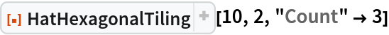 ResourceFunction["HatHexagonalTiling"][10, 2, "Count" -> 3]