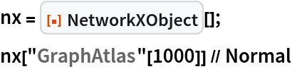 nx = ResourceFunction["NetworkXObject"][];
nx["GraphAtlas"[1000]] // Normal