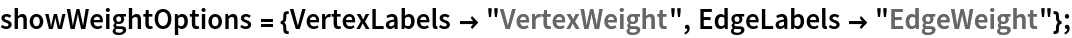 showWeightOptions = {VertexLabels -> "VertexWeight", EdgeLabels -> "EdgeWeight"};