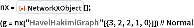 nx = ResourceFunction["NetworkXObject"][];
(g = nx["HavelHakimiGraph"[{3, 2, 2, 1, 0}]]) // Normal