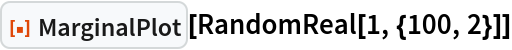 ResourceFunction["MarginalPlot"][RandomReal[1, {100, 2}]]