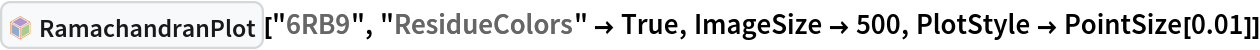 InterpretationBox[FrameBox[TagBox[TooltipBox[PaneBox[GridBox[List[List[GraphicsBox[List[Thickness[0.0025`], List[FaceForm[List[RGBColor[0.9607843137254902`, 0.5058823529411764`, 0.19607843137254902`], Opacity[1.`]]], FilledCurveBox[List[List[List[0, 2, 0], List[0, 1, 0], List[0, 1, 0], List[0, 1, 0], List[0, 1, 0]], List[List[0, 2, 0], List[0, 1, 0], List[0, 1, 0], List[0, 1, 0], List[0, 1, 0]], List[List[0, 2, 0], List[0, 1, 0], List[0, 1, 0], List[0, 1, 0], List[0, 1, 0], List[0, 1, 0]], List[List[0, 2, 0], List[1, 3, 3], List[0, 1, 0], List[1, 3, 3], List[0, 1, 0], List[1, 3, 3], List[0, 1, 0], List[1, 3, 3], List[1, 3, 3], List[0, 1, 0], List[1, 3, 3], List[0, 1, 0], List[1, 3, 3]]], List[List[List[205.`, 22.863691329956055`], List[205.`, 212.31669425964355`], List[246.01799774169922`, 235.99870109558105`], List[369.0710144042969`, 307.0436840057373`], List[369.0710144042969`, 117.59068870544434`], List[205.`, 22.863691329956055`]], List[List[30.928985595703125`, 307.0436840057373`], List[153.98200225830078`, 235.99870109558105`], List[195.`, 212.31669425964355`], List[195.`, 22.863691329956055`], List[30.928985595703125`, 117.59068870544434`], List[30.928985595703125`, 307.0436840057373`]], List[List[200.`, 410.42970085144043`], List[364.0710144042969`, 315.7036876678467`], List[241.01799774169922`, 244.65868949890137`], List[200.`, 220.97669792175293`], List[158.98200225830078`, 244.65868949890137`], List[35.928985595703125`, 315.7036876678467`], List[200.`, 410.42970085144043`]], List[List[376.5710144042969`, 320.03370475769043`], List[202.5`, 420.53370475769043`], List[200.95300006866455`, 421.42667961120605`], List[199.04699993133545`, 421.42667961120605`], List[197.5`, 420.53370475769043`], List[23.428985595703125`, 320.03370475769043`], List[21.882003784179688`, 319.1406993865967`], List[20.928985595703125`, 317.4896984100342`], List[20.928985595703125`, 315.7036876678467`], List[20.928985595703125`, 114.70369529724121`], List[20.928985595703125`, 112.91769218444824`], List[21.882003784179688`, 111.26669120788574`], List[23.428985595703125`, 110.37369346618652`], List[197.5`, 9.87369155883789`], List[198.27300024032593`, 9.426692008972168`], List[199.13700008392334`, 9.203690528869629`], List[200.`, 9.203690528869629`], List[200.86299991607666`, 9.203690528869629`], List[201.72699999809265`, 9.426692008972168`], List[202.5`, 9.87369155883789`], List[376.5710144042969`, 110.37369346618652`], List[378.1179962158203`, 111.26669120788574`], List[379.0710144042969`, 112.91769218444824`], List[379.0710144042969`, 114.70369529724121`], List[379.0710144042969`, 315.7036876678467`], List[379.0710144042969`, 317.4896984100342`], List[378.1179962158203`, 319.1406993865967`], List[376.5710144042969`, 320.03370475769043`]]]]], List[FaceForm[List[RGBColor[0.5529411764705883`, 0.6745098039215687`, 0.8117647058823529`], Opacity[1.`]]], FilledCurveBox[List[List[List[0, 2, 0], List[0, 1, 0], List[0, 1, 0], List[0, 1, 0]]], List[List[List[44.92900085449219`, 282.59088134765625`], List[181.00001525878906`, 204.0298843383789`], List[181.00001525878906`, 46.90887451171875`], List[44.92900085449219`, 125.46986389160156`], List[44.92900085449219`, 282.59088134765625`]]]]], List[FaceForm[List[RGBColor[0.6627450980392157`, 0.803921568627451`, 0.5686274509803921`], Opacity[1.`]]], FilledCurveBox[List[List[List[0, 2, 0], List[0, 1, 0], List[0, 1, 0], List[0, 1, 0]]], List[List[List[355.0710144042969`, 282.59088134765625`], List[355.0710144042969`, 125.46986389160156`], List[219.`, 46.90887451171875`], List[219.`, 204.0298843383789`], List[355.0710144042969`, 282.59088134765625`]]]]], List[FaceForm[List[RGBColor[0.6901960784313725`, 0.5882352941176471`, 0.8117647058823529`], Opacity[1.`]]], FilledCurveBox[List[List[List[0, 2, 0], List[0, 1, 0], List[0, 1, 0], List[0, 1, 0]]], List[List[List[200.`, 394.0606994628906`], List[336.0710144042969`, 315.4997024536133`], List[200.`, 236.93968200683594`], List[63.928985595703125`, 315.4997024536133`], List[200.`, 394.0606994628906`]]]]]], List[Rule[BaselinePosition, Scaled[0.15`]], Rule[ImageSize, 10], Rule[ImageSize, 15]]], StyleBox[RowBox[List["RamachandranPlot", " "]], Rule[ShowAutoStyles, False], Rule[ShowStringCharacters, False], Rule[FontSize, Times[0.9`, Inherited]], Rule[FontColor, GrayLevel[0.1`]]]]], Rule[GridBoxSpacings, List[Rule["Columns", List[List[0.25`]]]]]], Rule[Alignment, List[Left, Baseline]], Rule[BaselinePosition, Baseline], Rule[FrameMargins, List[List[3, 0], List[0, 0]]], Rule[BaseStyle, List[Rule[LineSpacing, List[0, 0]], Rule[LineBreakWithin, False]]]], RowBox[List["PacletSymbol", "[", RowBox[List["\"WolframChemistry/ProteinVisualization\"", ",", "\"WolframChemistry`ProteinVisualization`RamachandranPlot\""]], "]"]], Rule[TooltipStyle, List[Rule[ShowAutoStyles, True], Rule[ShowStringCharacters, True]]]], Function[Annotation[Slot[1], Style[Defer[PacletSymbol["WolframChemistry/ProteinVisualization", "WolframChemistry`ProteinVisualization`RamachandranPlot"]], Rule[ShowStringCharacters, True]], "Tooltip"]]], Rule[Background, RGBColor[0.968`, 0.976`, 0.984`]], Rule[BaselinePosition, Baseline], Rule[DefaultBaseStyle, List[]], Rule[FrameMargins, List[List[0, 0], List[1, 1]]], Rule[FrameStyle, RGBColor[0.831`, 0.847`, 0.85`]], Rule[RoundingRadius, 4]], PacletSymbol["WolframChemistry/ProteinVisualization", "WolframChemistry`ProteinVisualization`RamachandranPlot"], Rule[Selectable, False], Rule[SelectWithContents, True], Rule[BoxID, "PacletSymbolBox"]]["6RB9", "ResidueColors" -> True, ImageSize -> 500, PlotStyle -> PointSize[0.01]]