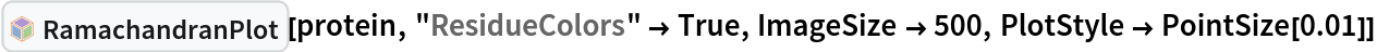 InterpretationBox[FrameBox[TagBox[TooltipBox[PaneBox[GridBox[List[List[GraphicsBox[List[Thickness[0.0025`], List[FaceForm[List[RGBColor[0.9607843137254902`, 0.5058823529411764`, 0.19607843137254902`], Opacity[1.`]]], FilledCurveBox[List[List[List[0, 2, 0], List[0, 1, 0], List[0, 1, 0], List[0, 1, 0], List[0, 1, 0]], List[List[0, 2, 0], List[0, 1, 0], List[0, 1, 0], List[0, 1, 0], List[0, 1, 0]], List[List[0, 2, 0], List[0, 1, 0], List[0, 1, 0], List[0, 1, 0], List[0, 1, 0], List[0, 1, 0]], List[List[0, 2, 0], List[1, 3, 3], List[0, 1, 0], List[1, 3, 3], List[0, 1, 0], List[1, 3, 3], List[0, 1, 0], List[1, 3, 3], List[1, 3, 3], List[0, 1, 0], List[1, 3, 3], List[0, 1, 0], List[1, 3, 3]]], List[List[List[205.`, 22.863691329956055`], List[205.`, 212.31669425964355`], List[246.01799774169922`, 235.99870109558105`], List[369.0710144042969`, 307.0436840057373`], List[369.0710144042969`, 117.59068870544434`], List[205.`, 22.863691329956055`]], List[List[30.928985595703125`, 307.0436840057373`], List[153.98200225830078`, 235.99870109558105`], List[195.`, 212.31669425964355`], List[195.`, 22.863691329956055`], List[30.928985595703125`, 117.59068870544434`], List[30.928985595703125`, 307.0436840057373`]], List[List[200.`, 410.42970085144043`], List[364.0710144042969`, 315.7036876678467`], List[241.01799774169922`, 244.65868949890137`], List[200.`, 220.97669792175293`], List[158.98200225830078`, 244.65868949890137`], List[35.928985595703125`, 315.7036876678467`], List[200.`, 410.42970085144043`]], List[List[376.5710144042969`, 320.03370475769043`], List[202.5`, 420.53370475769043`], List[200.95300006866455`, 421.42667961120605`], List[199.04699993133545`, 421.42667961120605`], List[197.5`, 420.53370475769043`], List[23.428985595703125`, 320.03370475769043`], List[21.882003784179688`, 319.1406993865967`], List[20.928985595703125`, 317.4896984100342`], List[20.928985595703125`, 315.7036876678467`], List[20.928985595703125`, 114.70369529724121`], List[20.928985595703125`, 112.91769218444824`], List[21.882003784179688`, 111.26669120788574`], List[23.428985595703125`, 110.37369346618652`], List[197.5`, 9.87369155883789`], List[198.27300024032593`, 9.426692008972168`], List[199.13700008392334`, 9.203690528869629`], List[200.`, 9.203690528869629`], List[200.86299991607666`, 9.203690528869629`], List[201.72699999809265`, 9.426692008972168`], List[202.5`, 9.87369155883789`], List[376.5710144042969`, 110.37369346618652`], List[378.1179962158203`, 111.26669120788574`], List[379.0710144042969`, 112.91769218444824`], List[379.0710144042969`, 114.70369529724121`], List[379.0710144042969`, 315.7036876678467`], List[379.0710144042969`, 317.4896984100342`], List[378.1179962158203`, 319.1406993865967`], List[376.5710144042969`, 320.03370475769043`]]]]], List[FaceForm[List[RGBColor[0.5529411764705883`, 0.6745098039215687`, 0.8117647058823529`], Opacity[1.`]]], FilledCurveBox[List[List[List[0, 2, 0], List[0, 1, 0], List[0, 1, 0], List[0, 1, 0]]], List[List[List[44.92900085449219`, 282.59088134765625`], List[181.00001525878906`, 204.0298843383789`], List[181.00001525878906`, 46.90887451171875`], List[44.92900085449219`, 125.46986389160156`], List[44.92900085449219`, 282.59088134765625`]]]]], List[FaceForm[List[RGBColor[0.6627450980392157`, 0.803921568627451`, 0.5686274509803921`], Opacity[1.`]]], FilledCurveBox[List[List[List[0, 2, 0], List[0, 1, 0], List[0, 1, 0], List[0, 1, 0]]], List[List[List[355.0710144042969`, 282.59088134765625`], List[355.0710144042969`, 125.46986389160156`], List[219.`, 46.90887451171875`], List[219.`, 204.0298843383789`], List[355.0710144042969`, 282.59088134765625`]]]]], List[FaceForm[List[RGBColor[0.6901960784313725`, 0.5882352941176471`, 0.8117647058823529`], Opacity[1.`]]], FilledCurveBox[List[List[List[0, 2, 0], List[0, 1, 0], List[0, 1, 0], List[0, 1, 0]]], List[List[List[200.`, 394.0606994628906`], List[336.0710144042969`, 315.4997024536133`], List[200.`, 236.93968200683594`], List[63.928985595703125`, 315.4997024536133`], List[200.`, 394.0606994628906`]]]]]], List[Rule[BaselinePosition, Scaled[0.15`]], Rule[ImageSize, 10], Rule[ImageSize, 15]]], StyleBox[RowBox[List["RamachandranPlot", " "]], Rule[ShowAutoStyles, False], Rule[ShowStringCharacters, False], Rule[FontSize, Times[0.9`, Inherited]], Rule[FontColor, GrayLevel[0.1`]]]]], Rule[GridBoxSpacings, List[Rule["Columns", List[List[0.25`]]]]]], Rule[Alignment, List[Left, Baseline]], Rule[BaselinePosition, Baseline], Rule[FrameMargins, List[List[3, 0], List[0, 0]]], Rule[BaseStyle, List[Rule[LineSpacing, List[0, 0]], Rule[LineBreakWithin, False]]]], RowBox[List["PacletSymbol", "[", RowBox[List["\"WolframChemistry/ProteinVisualization\"", ",", "\"WolframChemistry`ProteinVisualization`RamachandranPlot\""]], "]"]], Rule[TooltipStyle, List[Rule[ShowAutoStyles, True], Rule[ShowStringCharacters, True]]]], Function[Annotation[Slot[1], Style[Defer[PacletSymbol["WolframChemistry/ProteinVisualization", "WolframChemistry`ProteinVisualization`RamachandranPlot"]], Rule[ShowStringCharacters, True]], "Tooltip"]]], Rule[Background, RGBColor[0.968`, 0.976`, 0.984`]], Rule[BaselinePosition, Baseline], Rule[DefaultBaseStyle, List[]], Rule[FrameMargins, List[List[0, 0], List[1, 1]]], Rule[FrameStyle, RGBColor[0.831`, 0.847`, 0.85`]], Rule[RoundingRadius, 4]], PacletSymbol["WolframChemistry/ProteinVisualization", "WolframChemistry`ProteinVisualization`RamachandranPlot"], Rule[Selectable, False], Rule[SelectWithContents, True], Rule[BoxID, "PacletSymbolBox"]][protein, "ResidueColors" -> True, ImageSize -> 500, PlotStyle -> PointSize[0.01]]