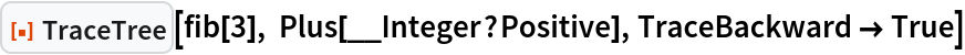 ResourceFunction["TraceTree"][fib[3], Plus[__Integer?Positive], TraceBackward -> True]