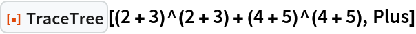 ResourceFunction["TraceTree"][(2 + 3)^(2 + 3) + (4 + 5)^(4 + 5), Plus]