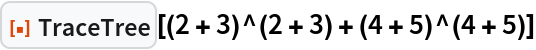 ResourceFunction["TraceTree"][(2 + 3)^(2 + 3) + (4 + 5)^(4 + 5)]