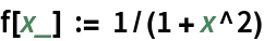 f[x_] := 1/(1 + x^2)