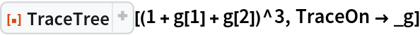 ResourceFunction["TraceTree"][(1 + g[1] + g[2])^3, TraceOn -> _g]