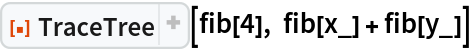 ResourceFunction["TraceTree"][fib[4], fib[x_] + fib[y_]]