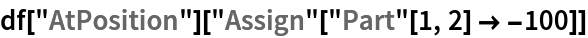 df["AtPosition"]["Assign"["Part"[1, 2] -> -100]]