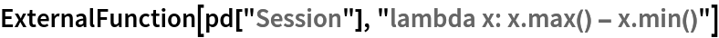 ExternalFunction[pd["Session"], "lambda x: x.max() - x.min()"]