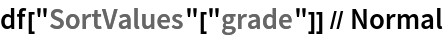 df["SortValues"["grade"]] // Normal