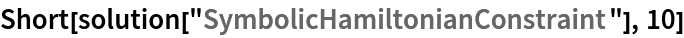 Short[solution["SymbolicHamiltonianConstraint"], 10]