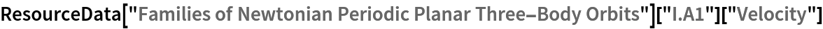 ResourceData[
   "Families of Newtonian Periodic Planar Three-Body Orbits"][
  "I.A1"]["Velocity"]
