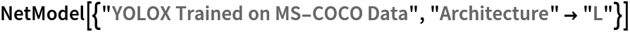 NetModel[{"YOLOX Trained on MS-COCO Data", "Architecture" -> "L"}]