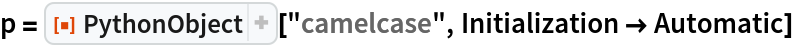 p = ResourceFunction["PythonObject"]["camelcase", Initialization -> Automatic]