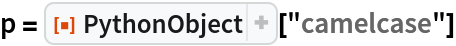 p = ResourceFunction["PythonObject"]["camelcase"]