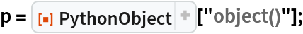 p = ResourceFunction["PythonObject"]["object()"];