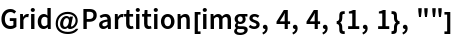 Grid@Partition[imgs, 4, 4, {1, 1}, ""]