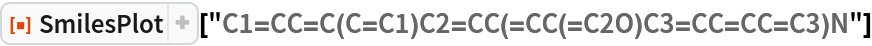 ResourceFunction["SmilesPlot", ResourceVersion->"1.0.0"]["C1=CC=C(C=C1)C2=CC(=CC(=C2O)C3=CC=CC=C3)N"]