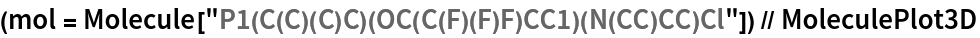(mol = Molecule[
    "P1(C(C)(C)C)(OC(C(F)(F)F)CC1)(N(CC)CC)Cl"]) // MoleculePlot3D
