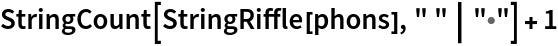 StringCount[StringRiffle[phons], " " | "\[Bullet]"] + 1