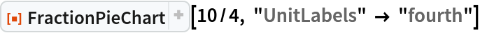 ResourceFunction["FractionPieChart"][10/4, "UnitLabels" -> "fourth"]