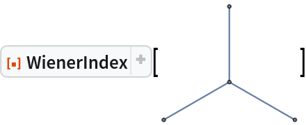 ResourceFunction["WienerIndex"][\!\(\*
GraphicsBox[
NamespaceBox["NetworkGraphics",
DynamicModuleBox[{Typeset`graph = HoldComplete[
Graph[{1, 2, 3, 4}, {Null, {{1, 2}, {1, 3}, {1, 4}}}, {GraphLayout -> "StarEmbedding"}]]}, 
TagBox[GraphicsGroupBox[
        GraphicsComplexBox[{{0., 0.}, {
         0.8660254037844389, -0.5000000000000012}, {
         1.8369701987210297`*^-16, 1.}, {-0.8660254037844386, -0.49999999999999917`}}, {
{Hue[0.6, 0.7, 0.5], Opacity[0.7], Arrowheads[0.], ArrowBox[{{1, 2}, {1, 3}, {1, 4}}, 0.020399597244776413`]}, 
{Hue[0.6, 0.2, 0.8], EdgeForm[{GrayLevel[0], Opacity[0.7]}], DiskBox[1, 0.020399597244776413], DiskBox[2, 0.020399597244776413], DiskBox[3, 0.020399597244776413], DiskBox[4, 0.020399597244776413]}}]],
MouseAppearanceTag["NetworkGraphics"]],
AllowKernelInitialization->False]],
DefaultBaseStyle->"NetworkGraphics",
FormatType->TraditionalForm,
FrameTicks->None]\)]