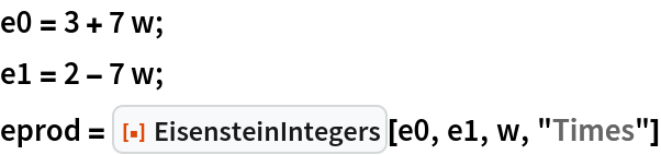 EisensteinIntegers | Wolfram Function Repository