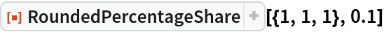 ResourceFunction["RoundedPercentageShare"][{1, 1, 1}, 0.1]