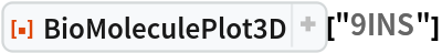 ResourceFunction[
 "BioMoleculePlot3D", ResourceSystemBase -> "https://www.wolframcloud.com/obj/resourcesystem/api/1.0"]["9INS"]