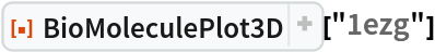 ResourceFunction[
 "BioMoleculePlot3D", ResourceSystemBase -> "https://www.wolframcloud.com/obj/resourcesystem/api/1.0"]["1ezg"]