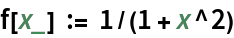 f[x_] := 1/(1 + x^2)