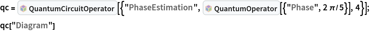 qc = InterpretationBox[FrameBox[TagBox[TooltipBox[PaneBox[GridBox[List[List[GraphicsBox[List[Thickness[0.0025`], List[FaceForm[List[RGBColor[0.9607843137254902`, 0.5058823529411764`, 0.19607843137254902`], Opacity[1.`]]], FilledCurveBox[List[List[List[0, 2, 0], List[0, 1, 0], List[0, 1, 0], List[0, 1, 0], List[0, 1, 0]], List[List[0, 2, 0], List[0, 1, 0], List[0, 1, 0], List[0, 1, 0], List[0, 1, 0]], List[List[0, 2, 0], List[0, 1, 0], List[0, 1, 0], List[0, 1, 0], List[0, 1, 0], List[0, 1, 0]], List[List[0, 2, 0], List[1, 3, 3], List[0, 1, 0], List[1, 3, 3], List[0, 1, 0], List[1, 3, 3], List[0, 1, 0], List[1, 3, 3], List[1, 3, 3], List[0, 1, 0], List[1, 3, 3], List[0, 1, 0], List[1, 3, 3]]], List[List[List[205.`, 22.863691329956055`], List[205.`, 212.31669425964355`], List[246.01799774169922`, 235.99870109558105`], List[369.0710144042969`, 307.0436840057373`], List[369.0710144042969`, 117.59068870544434`], List[205.`, 22.863691329956055`]], List[List[30.928985595703125`, 307.0436840057373`], List[153.98200225830078`, 235.99870109558105`], List[195.`, 212.31669425964355`], List[195.`, 22.863691329956055`], List[30.928985595703125`, 117.59068870544434`], List[30.928985595703125`, 307.0436840057373`]], List[List[200.`, 410.42970085144043`], List[364.0710144042969`, 315.7036876678467`], List[241.01799774169922`, 244.65868949890137`], List[200.`, 220.97669792175293`], List[158.98200225830078`, 244.65868949890137`], List[35.928985595703125`, 315.7036876678467`], List[200.`, 410.42970085144043`]], List[List[376.5710144042969`, 320.03370475769043`], List[202.5`, 420.53370475769043`], List[200.95300006866455`, 421.42667961120605`], List[199.04699993133545`, 421.42667961120605`], List[197.5`, 420.53370475769043`], List[23.428985595703125`, 320.03370475769043`], List[21.882003784179688`, 319.1406993865967`], List[20.928985595703125`, 317.4896984100342`], List[20.928985595703125`, 315.7036876678467`], List[20.928985595703125`, 114.70369529724121`], List[20.928985595703125`, 112.91769218444824`], List[21.882003784179688`, 111.26669120788574`], List[23.428985595703125`, 110.37369346618652`], List[197.5`, 9.87369155883789`], List[198.27300024032593`, 9.426692008972168`], List[199.13700008392334`, 9.203690528869629`], List[200.`, 9.203690528869629`], List[200.86299991607666`, 9.203690528869629`], List[201.72699999809265`, 9.426692008972168`], List[202.5`, 9.87369155883789`], List[376.5710144042969`, 110.37369346618652`], List[378.1179962158203`, 111.26669120788574`], List[379.0710144042969`, 112.91769218444824`], List[379.0710144042969`, 114.70369529724121`], List[379.0710144042969`, 315.7036876678467`], List[379.0710144042969`, 317.4896984100342`], List[378.1179962158203`, 319.1406993865967`], List[376.5710144042969`, 320.03370475769043`]]]]], List[FaceForm[List[RGBColor[0.5529411764705883`, 0.6745098039215687`, 0.8117647058823529`], Opacity[1.`]]], FilledCurveBox[List[List[List[0, 2, 0], List[0, 1, 0], List[0, 1, 0], List[0, 1, 0]]], List[List[List[44.92900085449219`, 282.59088134765625`], List[181.00001525878906`, 204.0298843383789`], List[181.00001525878906`, 46.90887451171875`], List[44.92900085449219`, 125.46986389160156`], List[44.92900085449219`, 282.59088134765625`]]]]], List[FaceForm[List[RGBColor[0.6627450980392157`, 0.803921568627451`, 0.5686274509803921`], Opacity[1.`]]], FilledCurveBox[List[List[List[0, 2, 0], List[0, 1, 0], List[0, 1, 0], List[0, 1, 0]]], List[List[List[355.0710144042969`, 282.59088134765625`], List[355.0710144042969`, 125.46986389160156`], List[219.`, 46.90887451171875`], List[219.`, 204.0298843383789`], List[355.0710144042969`, 282.59088134765625`]]]]], List[FaceForm[List[RGBColor[0.6901960784313725`, 0.5882352941176471`, 0.8117647058823529`], Opacity[1.`]]], FilledCurveBox[List[List[List[0, 2, 0], List[0, 1, 0], List[0, 1, 0], List[0, 1, 0]]], List[List[List[200.`, 394.0606994628906`], List[336.0710144042969`, 315.4997024536133`], List[200.`, 236.93968200683594`], List[63.928985595703125`, 315.4997024536133`], List[200.`, 394.0606994628906`]]]]]], List[Rule[BaselinePosition, Scaled[0.15`]], Rule[ImageSize, 10], Rule[ImageSize, 15]]], StyleBox[RowBox[List["QuantumCircuitOperator", " "]], Rule[ShowAutoStyles, False], Rule[ShowStringCharacters, False], Rule[FontSize, Times[0.9`, Inherited]], Rule[FontColor, GrayLevel[0.1`]]]]], Rule[GridBoxSpacings, List[Rule["Columns", List[List[0.25`]]]]]], Rule[Alignment, List[Left, Baseline]], Rule[BaselinePosition, Baseline], Rule[FrameMargins, List[List[3, 0], List[0, 0]]], Rule[BaseStyle, List[Rule[LineSpacing, List[0, 0]], Rule[LineBreakWithin, False]]]], RowBox[List["PacletSymbol", "[", RowBox[List["\"Wolfram/QuantumFramework\"", ",", "\"Wolfram`QuantumFramework`QuantumCircuitOperator\""]], "]"]], Rule[TooltipStyle, List[Rule[ShowAutoStyles, True], Rule[ShowStringCharacters, True]]]], Function[Annotation[Slot[1], Style[Defer[PacletSymbol["Wolfram/QuantumFramework", "Wolfram`QuantumFramework`QuantumCircuitOperator"]], Rule[ShowStringCharacters, True]], "Tooltip"]]], Rule[Background, RGBColor[0.968`, 0.976`, 0.984`]], Rule[BaselinePosition, Baseline], Rule[DefaultBaseStyle, List[]], Rule[FrameMargins, List[List[0, 0], List[1, 1]]], Rule[FrameStyle, RGBColor[0.831`, 0.847`, 0.85`]], Rule[RoundingRadius, 4]], PacletSymbol["Wolfram/QuantumFramework", "Wolfram`QuantumFramework`QuantumCircuitOperator"], Rule[Selectable, False], Rule[SelectWithContents, True], Rule[BoxID, "PacletSymbolBox"]][{"PhaseEstimation", InterpretationBox[FrameBox[TagBox[TooltipBox[PaneBox[GridBox[List[List[GraphicsBox[List[Thickness[0.0025`], List[FaceForm[List[RGBColor[0.9607843137254902`, 0.5058823529411764`, 0.19607843137254902`], Opacity[1.`]]], FilledCurveBox[List[List[List[0, 2, 0], List[0, 1, 0], List[0, 1, 0], List[0, 1, 0], List[0, 1, 0]], List[List[0, 2, 0], List[0, 1, 0], List[0, 1, 0], List[0, 1, 0], List[0, 1, 0]], List[List[0, 2, 0], List[0, 1, 0], List[0, 1, 0], List[0, 1, 0], List[0, 1, 0], List[0, 1, 0]], List[List[0, 2, 0], List[1, 3, 3], List[0, 1, 0], List[1, 3, 3], List[0, 1, 0], List[1, 3, 3], List[0, 1, 0], List[1, 3, 3], List[1, 3, 3], List[0, 1, 0], List[1, 3, 3], List[0, 1, 0], List[1, 3, 3]]], List[List[List[205.`, 22.863691329956055`], List[205.`, 212.31669425964355`], List[246.01799774169922`, 235.99870109558105`], List[369.0710144042969`, 307.0436840057373`], List[369.0710144042969`, 117.59068870544434`], List[205.`, 22.863691329956055`]], List[List[30.928985595703125`, 307.0436840057373`], List[153.98200225830078`, 235.99870109558105`], List[195.`, 212.31669425964355`], List[195.`, 22.863691329956055`], List[30.928985595703125`, 117.59068870544434`], List[30.928985595703125`, 307.0436840057373`]], List[List[200.`, 410.42970085144043`], List[364.0710144042969`, 315.7036876678467`], List[241.01799774169922`, 244.65868949890137`], List[200.`, 220.97669792175293`], List[158.98200225830078`, 244.65868949890137`], List[35.928985595703125`, 315.7036876678467`], List[200.`, 410.42970085144043`]], List[List[376.5710144042969`, 320.03370475769043`], List[202.5`, 420.53370475769043`], List[200.95300006866455`, 421.42667961120605`], List[199.04699993133545`, 421.42667961120605`], List[197.5`, 420.53370475769043`], List[23.428985595703125`, 320.03370475769043`], List[21.882003784179688`, 319.1406993865967`], List[20.928985595703125`, 317.4896984100342`], List[20.928985595703125`, 315.7036876678467`], List[20.928985595703125`, 114.70369529724121`], List[20.928985595703125`, 112.91769218444824`], List[21.882003784179688`, 111.26669120788574`], List[23.428985595703125`, 110.37369346618652`], List[197.5`, 9.87369155883789`], List[198.27300024032593`, 9.426692008972168`], List[199.13700008392334`, 9.203690528869629`], List[200.`, 9.203690528869629`], List[200.86299991607666`, 9.203690528869629`], List[201.72699999809265`, 9.426692008972168`], List[202.5`, 9.87369155883789`], List[376.5710144042969`, 110.37369346618652`], List[378.1179962158203`, 111.26669120788574`], List[379.0710144042969`, 112.91769218444824`], List[379.0710144042969`, 114.70369529724121`], List[379.0710144042969`, 315.7036876678467`], List[379.0710144042969`, 317.4896984100342`], List[378.1179962158203`, 319.1406993865967`], List[376.5710144042969`, 320.03370475769043`]]]]], List[FaceForm[List[RGBColor[0.5529411764705883`, 0.6745098039215687`, 0.8117647058823529`], Opacity[1.`]]], FilledCurveBox[List[List[List[0, 2, 0], List[0, 1, 0], List[0, 1, 0], List[0, 1, 0]]], List[List[List[44.92900085449219`, 282.59088134765625`], List[181.00001525878906`, 204.0298843383789`], List[181.00001525878906`, 46.90887451171875`], List[44.92900085449219`, 125.46986389160156`], List[44.92900085449219`, 282.59088134765625`]]]]], List[FaceForm[List[RGBColor[0.6627450980392157`, 0.803921568627451`, 0.5686274509803921`], Opacity[1.`]]], FilledCurveBox[List[List[List[0, 2, 0], List[0, 1, 0], List[0, 1, 0], List[0, 1, 0]]], List[List[List[355.0710144042969`, 282.59088134765625`], List[355.0710144042969`, 125.46986389160156`], List[219.`, 46.90887451171875`], List[219.`, 204.0298843383789`], List[355.0710144042969`, 282.59088134765625`]]]]], List[FaceForm[List[RGBColor[0.6901960784313725`, 0.5882352941176471`, 0.8117647058823529`], Opacity[1.`]]], FilledCurveBox[List[List[List[0, 2, 0], List[0, 1, 0], List[0, 1, 0], List[0, 1, 0]]], List[List[List[200.`, 394.0606994628906`], List[336.0710144042969`, 315.4997024536133`], List[200.`, 236.93968200683594`], List[63.928985595703125`, 315.4997024536133`], List[200.`, 394.0606994628906`]]]]]], List[Rule[BaselinePosition, Scaled[0.15`]], Rule[ImageSize, 10], Rule[ImageSize, 15]]], StyleBox[RowBox[List["QuantumOperator", " "]], Rule[ShowAutoStyles, False], Rule[ShowStringCharacters, False], Rule[FontSize, Times[0.9`, Inherited]], Rule[FontColor, GrayLevel[0.1`]]]]], Rule[GridBoxSpacings, List[Rule["Columns", List[List[0.25`]]]]]], Rule[Alignment, List[Left, Baseline]], Rule[BaselinePosition, Baseline], Rule[FrameMargins, List[List[3, 0], List[0, 0]]], Rule[BaseStyle, List[Rule[LineSpacing, List[0, 0]], Rule[LineBreakWithin, False]]]], RowBox[List["PacletSymbol", "[", RowBox[List["\"Wolfram/QuantumFramework\"", ",", "\"Wolfram`QuantumFramework`QuantumOperator\""]], "]"]], Rule[TooltipStyle, List[Rule[ShowAutoStyles, True], Rule[ShowStringCharacters, True]]]], Function[Annotation[Slot[1], Style[Defer[PacletSymbol["Wolfram/QuantumFramework", "Wolfram`QuantumFramework`QuantumOperator"]], Rule[ShowStringCharacters, True]], "Tooltip"]]], Rule[Background, RGBColor[0.968`, 0.976`, 0.984`]], Rule[BaselinePosition, Baseline], Rule[DefaultBaseStyle, List[]], Rule[FrameMargins, List[List[0, 0], List[1, 1]]], Rule[FrameStyle, RGBColor[0.831`, 0.847`, 0.85`]], Rule[RoundingRadius, 4]], PacletSymbol["Wolfram/QuantumFramework", "Wolfram`QuantumFramework`QuantumOperator"], Rule[Selectable, False], Rule[SelectWithContents, True], Rule[BoxID, "PacletSymbolBox"]][{"Phase", 2 \[Pi]/5}], 4}];
qc["Diagram"]