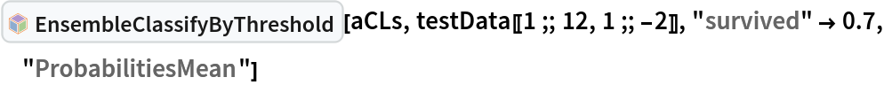 InterpretationBox[FrameBox[TagBox[TooltipBox[PaneBox[GridBox[List[List[GraphicsBox[List[Thickness[0.0025`], List[FaceForm[List[RGBColor[0.9607843137254902`, 0.5058823529411764`, 0.19607843137254902`], Opacity[1.`]]], FilledCurveBox[List[List[List[0, 2, 0], List[0, 1, 0], List[0, 1, 0], List[0, 1, 0], List[0, 1, 0]], List[List[0, 2, 0], List[0, 1, 0], List[0, 1, 0], List[0, 1, 0], List[0, 1, 0]], List[List[0, 2, 0], List[0, 1, 0], List[0, 1, 0], List[0, 1, 0], List[0, 1, 0], List[0, 1, 0]], List[List[0, 2, 0], List[1, 3, 3], List[0, 1, 0], List[1, 3, 3], List[0, 1, 0], List[1, 3, 3], List[0, 1, 0], List[1, 3, 3], List[1, 3, 3], List[0, 1, 0], List[1, 3, 3], List[0, 1, 0], List[1, 3, 3]]], List[List[List[205.`, 22.863691329956055`], List[205.`, 212.31669425964355`], List[246.01799774169922`, 235.99870109558105`], List[369.0710144042969`, 307.0436840057373`], List[369.0710144042969`, 117.59068870544434`], List[205.`, 22.863691329956055`]], List[List[30.928985595703125`, 307.0436840057373`], List[153.98200225830078`, 235.99870109558105`], List[195.`, 212.31669425964355`], List[195.`, 22.863691329956055`], List[30.928985595703125`, 117.59068870544434`], List[30.928985595703125`, 307.0436840057373`]], List[List[200.`, 410.42970085144043`], List[364.0710144042969`, 315.7036876678467`], List[241.01799774169922`, 244.65868949890137`], List[200.`, 220.97669792175293`], List[158.98200225830078`, 244.65868949890137`], List[35.928985595703125`, 315.7036876678467`], List[200.`, 410.42970085144043`]], List[List[376.5710144042969`, 320.03370475769043`], List[202.5`, 420.53370475769043`], List[200.95300006866455`, 421.42667961120605`], List[199.04699993133545`, 421.42667961120605`], List[197.5`, 420.53370475769043`], List[23.428985595703125`, 320.03370475769043`], List[21.882003784179688`, 319.1406993865967`], List[20.928985595703125`, 317.4896984100342`], List[20.928985595703125`, 315.7036876678467`], List[20.928985595703125`, 114.70369529724121`], List[20.928985595703125`, 112.91769218444824`], List[21.882003784179688`, 111.26669120788574`], List[23.428985595703125`, 110.37369346618652`], List[197.5`, 9.87369155883789`], List[198.27300024032593`, 9.426692008972168`], List[199.13700008392334`, 9.203690528869629`], List[200.`, 9.203690528869629`], List[200.86299991607666`, 9.203690528869629`], List[201.72699999809265`, 9.426692008972168`], List[202.5`, 9.87369155883789`], List[376.5710144042969`, 110.37369346618652`], List[378.1179962158203`, 111.26669120788574`], List[379.0710144042969`, 112.91769218444824`], List[379.0710144042969`, 114.70369529724121`], List[379.0710144042969`, 315.7036876678467`], List[379.0710144042969`, 317.4896984100342`], List[378.1179962158203`, 319.1406993865967`], List[376.5710144042969`, 320.03370475769043`]]]]], List[FaceForm[List[RGBColor[0.5529411764705883`, 0.6745098039215687`, 0.8117647058823529`], Opacity[1.`]]], FilledCurveBox[List[List[List[0, 2, 0], List[0, 1, 0], List[0, 1, 0], List[0, 1, 0]]], List[List[List[44.92900085449219`, 282.59088134765625`], List[181.00001525878906`, 204.0298843383789`], List[181.00001525878906`, 46.90887451171875`], List[44.92900085449219`, 125.46986389160156`], List[44.92900085449219`, 282.59088134765625`]]]]], List[FaceForm[List[RGBColor[0.6627450980392157`, 0.803921568627451`, 0.5686274509803921`], Opacity[1.`]]], FilledCurveBox[List[List[List[0, 2, 0], List[0, 1, 0], List[0, 1, 0], List[0, 1, 0]]], List[List[List[355.0710144042969`, 282.59088134765625`], List[355.0710144042969`, 125.46986389160156`], List[219.`, 46.90887451171875`], List[219.`, 204.0298843383789`], List[355.0710144042969`, 282.59088134765625`]]]]], List[FaceForm[List[RGBColor[0.6901960784313725`, 0.5882352941176471`, 0.8117647058823529`], Opacity[1.`]]], FilledCurveBox[List[List[List[0, 2, 0], List[0, 1, 0], List[0, 1, 0], List[0, 1, 0]]], List[List[List[200.`, 394.0606994628906`], List[336.0710144042969`, 315.4997024536133`], List[200.`, 236.93968200683594`], List[63.928985595703125`, 315.4997024536133`], List[200.`, 394.0606994628906`]]]]]], List[Rule[BaselinePosition, Scaled[0.15`]], Rule[ImageSize, 10], Rule[ImageSize, 15]]], StyleBox[RowBox[List["EnsembleClassifyByThreshold", " "]], Rule[ShowAutoStyles, False], Rule[ShowStringCharacters, False], Rule[FontSize, Times[0.9`, Inherited]], Rule[FontColor, GrayLevel[0.1`]]]]], Rule[GridBoxSpacings, List[Rule["Columns", List[List[0.25`]]]]]], Rule[Alignment, List[Left, Baseline]], Rule[BaselinePosition, Baseline], Rule[FrameMargins, List[List[3, 0], List[0, 0]]], Rule[BaseStyle, List[Rule[LineSpacing, List[0, 0]], Rule[LineBreakWithin, False]]]], RowBox[List["PacletSymbol", "[", RowBox[List["\"AntonAntonov/ClassifierEnsembles\"", ",", "\"AntonAntonov`ClassifierEnsembles`EnsembleClassifyByThreshold\""]], "]"]], Rule[TooltipStyle, List[Rule[ShowAutoStyles, True], Rule[ShowStringCharacters, True]]]], Function[Annotation[Slot[1], Style[Defer[PacletSymbol["AntonAntonov/ClassifierEnsembles", "AntonAntonov`ClassifierEnsembles`EnsembleClassifyByThreshold"]], Rule[ShowStringCharacters, True]], "Tooltip"]]], Rule[Background, RGBColor[0.968`, 0.976`, 0.984`]], Rule[BaselinePosition, Baseline], Rule[DefaultBaseStyle, List[]], Rule[FrameMargins, List[List[0, 0], List[1, 1]]], Rule[FrameStyle, RGBColor[0.831`, 0.847`, 0.85`]], Rule[RoundingRadius, 4]], PacletSymbol["AntonAntonov/ClassifierEnsembles", "AntonAntonov`ClassifierEnsembles`EnsembleClassifyByThreshold"], Rule[Selectable, False], Rule[SelectWithContents, True], Rule[BoxID, "PacletSymbolBox"]][aCLs, testData[[1 ;; 12, 1 ;; -2]], "survived" -> 0.7, "ProbabilitiesMean"]