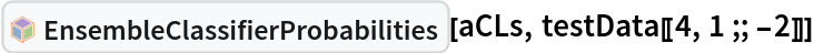 InterpretationBox[FrameBox[TagBox[TooltipBox[PaneBox[GridBox[List[List[GraphicsBox[List[Thickness[0.0025`], List[FaceForm[List[RGBColor[0.9607843137254902`, 0.5058823529411764`, 0.19607843137254902`], Opacity[1.`]]], FilledCurveBox[List[List[List[0, 2, 0], List[0, 1, 0], List[0, 1, 0], List[0, 1, 0], List[0, 1, 0]], List[List[0, 2, 0], List[0, 1, 0], List[0, 1, 0], List[0, 1, 0], List[0, 1, 0]], List[List[0, 2, 0], List[0, 1, 0], List[0, 1, 0], List[0, 1, 0], List[0, 1, 0], List[0, 1, 0]], List[List[0, 2, 0], List[1, 3, 3], List[0, 1, 0], List[1, 3, 3], List[0, 1, 0], List[1, 3, 3], List[0, 1, 0], List[1, 3, 3], List[1, 3, 3], List[0, 1, 0], List[1, 3, 3], List[0, 1, 0], List[1, 3, 3]]], List[List[List[205.`, 22.863691329956055`], List[205.`, 212.31669425964355`], List[246.01799774169922`, 235.99870109558105`], List[369.0710144042969`, 307.0436840057373`], List[369.0710144042969`, 117.59068870544434`], List[205.`, 22.863691329956055`]], List[List[30.928985595703125`, 307.0436840057373`], List[153.98200225830078`, 235.99870109558105`], List[195.`, 212.31669425964355`], List[195.`, 22.863691329956055`], List[30.928985595703125`, 117.59068870544434`], List[30.928985595703125`, 307.0436840057373`]], List[List[200.`, 410.42970085144043`], List[364.0710144042969`, 315.7036876678467`], List[241.01799774169922`, 244.65868949890137`], List[200.`, 220.97669792175293`], List[158.98200225830078`, 244.65868949890137`], List[35.928985595703125`, 315.7036876678467`], List[200.`, 410.42970085144043`]], List[List[376.5710144042969`, 320.03370475769043`], List[202.5`, 420.53370475769043`], List[200.95300006866455`, 421.42667961120605`], List[199.04699993133545`, 421.42667961120605`], List[197.5`, 420.53370475769043`], List[23.428985595703125`, 320.03370475769043`], List[21.882003784179688`, 319.1406993865967`], List[20.928985595703125`, 317.4896984100342`], List[20.928985595703125`, 315.7036876678467`], List[20.928985595703125`, 114.70369529724121`], List[20.928985595703125`, 112.91769218444824`], List[21.882003784179688`, 111.26669120788574`], List[23.428985595703125`, 110.37369346618652`], List[197.5`, 9.87369155883789`], List[198.27300024032593`, 9.426692008972168`], List[199.13700008392334`, 9.203690528869629`], List[200.`, 9.203690528869629`], List[200.86299991607666`, 9.203690528869629`], List[201.72699999809265`, 9.426692008972168`], List[202.5`, 9.87369155883789`], List[376.5710144042969`, 110.37369346618652`], List[378.1179962158203`, 111.26669120788574`], List[379.0710144042969`, 112.91769218444824`], List[379.0710144042969`, 114.70369529724121`], List[379.0710144042969`, 315.7036876678467`], List[379.0710144042969`, 317.4896984100342`], List[378.1179962158203`, 319.1406993865967`], List[376.5710144042969`, 320.03370475769043`]]]]], List[FaceForm[List[RGBColor[0.5529411764705883`, 0.6745098039215687`, 0.8117647058823529`], Opacity[1.`]]], FilledCurveBox[List[List[List[0, 2, 0], List[0, 1, 0], List[0, 1, 0], List[0, 1, 0]]], List[List[List[44.92900085449219`, 282.59088134765625`], List[181.00001525878906`, 204.0298843383789`], List[181.00001525878906`, 46.90887451171875`], List[44.92900085449219`, 125.46986389160156`], List[44.92900085449219`, 282.59088134765625`]]]]], List[FaceForm[List[RGBColor[0.6627450980392157`, 0.803921568627451`, 0.5686274509803921`], Opacity[1.`]]], FilledCurveBox[List[List[List[0, 2, 0], List[0, 1, 0], List[0, 1, 0], List[0, 1, 0]]], List[List[List[355.0710144042969`, 282.59088134765625`], List[355.0710144042969`, 125.46986389160156`], List[219.`, 46.90887451171875`], List[219.`, 204.0298843383789`], List[355.0710144042969`, 282.59088134765625`]]]]], List[FaceForm[List[RGBColor[0.6901960784313725`, 0.5882352941176471`, 0.8117647058823529`], Opacity[1.`]]], FilledCurveBox[List[List[List[0, 2, 0], List[0, 1, 0], List[0, 1, 0], List[0, 1, 0]]], List[List[List[200.`, 394.0606994628906`], List[336.0710144042969`, 315.4997024536133`], List[200.`, 236.93968200683594`], List[63.928985595703125`, 315.4997024536133`], List[200.`, 394.0606994628906`]]]]]], List[Rule[BaselinePosition, Scaled[0.15`]], Rule[ImageSize, 10], Rule[ImageSize, 15]]], StyleBox[RowBox[List["EnsembleClassifierProbabilities", " "]], Rule[ShowAutoStyles, False], Rule[ShowStringCharacters, False], Rule[FontSize, Times[0.9`, Inherited]], Rule[FontColor, GrayLevel[0.1`]]]]], Rule[GridBoxSpacings, List[Rule["Columns", List[List[0.25`]]]]]], Rule[Alignment, List[Left, Baseline]], Rule[BaselinePosition, Baseline], Rule[FrameMargins, List[List[3, 0], List[0, 0]]], Rule[BaseStyle, List[Rule[LineSpacing, List[0, 0]], Rule[LineBreakWithin, False]]]], RowBox[List["PacletSymbol", "[", RowBox[List["\"AntonAntonov/ClassifierEnsembles\"", ",", "\"AntonAntonov`ClassifierEnsembles`EnsembleClassifierProbabilities\""]], "]"]], Rule[TooltipStyle, List[Rule[ShowAutoStyles, True], Rule[ShowStringCharacters, True]]]], Function[Annotation[Slot[1], Style[Defer[PacletSymbol["AntonAntonov/ClassifierEnsembles", "AntonAntonov`ClassifierEnsembles`EnsembleClassifierProbabilities"]], Rule[ShowStringCharacters, True]], "Tooltip"]]], Rule[Background, RGBColor[0.968`, 0.976`, 0.984`]], Rule[BaselinePosition, Baseline], Rule[DefaultBaseStyle, List[]], Rule[FrameMargins, List[List[0, 0], List[1, 1]]], Rule[FrameStyle, RGBColor[0.831`, 0.847`, 0.85`]], Rule[RoundingRadius, 4]], PacletSymbol["AntonAntonov/ClassifierEnsembles", "AntonAntonov`ClassifierEnsembles`EnsembleClassifierProbabilities"], Rule[Selectable, False], Rule[SelectWithContents, True], Rule[BoxID, "PacletSymbolBox"]][aCLs, testData[[4, 1 ;; -2]]]