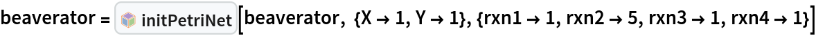 beaverator = InterpretationBox[FrameBox[TagBox[TooltipBox[PaneBox[GridBox[List[List[GraphicsBox[List[Thickness[0.0025`], List[FaceForm[List[RGBColor[0.9607843137254902`, 0.5058823529411764`, 0.19607843137254902`], Opacity[1.`]]], FilledCurveBox[List[List[List[0, 2, 0], List[0, 1, 0], List[0, 1, 0], List[0, 1, 0], List[0, 1, 0]], List[List[0, 2, 0], List[0, 1, 0], List[0, 1, 0], List[0, 1, 0], List[0, 1, 0]], List[List[0, 2, 0], List[0, 1, 0], List[0, 1, 0], List[0, 1, 0], List[0, 1, 0], List[0, 1, 0]], List[List[0, 2, 0], List[1, 3, 3], List[0, 1, 0], List[1, 3, 3], List[0, 1, 0], List[1, 3, 3], List[0, 1, 0], List[1, 3, 3], List[1, 3, 3], List[0, 1, 0], List[1, 3, 3], List[0, 1, 0], List[1, 3, 3]]], List[List[List[205.`, 22.863691329956055`], List[205.`, 212.31669425964355`], List[246.01799774169922`, 235.99870109558105`], List[369.0710144042969`, 307.0436840057373`], List[369.0710144042969`, 117.59068870544434`], List[205.`, 22.863691329956055`]], List[List[30.928985595703125`, 307.0436840057373`], List[153.98200225830078`, 235.99870109558105`], List[195.`, 212.31669425964355`], List[195.`, 22.863691329956055`], List[30.928985595703125`, 117.59068870544434`], List[30.928985595703125`, 307.0436840057373`]], List[List[200.`, 410.42970085144043`], List[364.0710144042969`, 315.7036876678467`], List[241.01799774169922`, 244.65868949890137`], List[200.`, 220.97669792175293`], List[158.98200225830078`, 244.65868949890137`], List[35.928985595703125`, 315.7036876678467`], List[200.`, 410.42970085144043`]], List[List[376.5710144042969`, 320.03370475769043`], List[202.5`, 420.53370475769043`], List[200.95300006866455`, 421.42667961120605`], List[199.04699993133545`, 421.42667961120605`], List[197.5`, 420.53370475769043`], List[23.428985595703125`, 320.03370475769043`], List[21.882003784179688`, 319.1406993865967`], List[20.928985595703125`, 317.4896984100342`], List[20.928985595703125`, 315.7036876678467`], List[20.928985595703125`, 114.70369529724121`], List[20.928985595703125`, 112.91769218444824`], List[21.882003784179688`, 111.26669120788574`], List[23.428985595703125`, 110.37369346618652`], List[197.5`, 9.87369155883789`], List[198.27300024032593`, 9.426692008972168`], List[199.13700008392334`, 9.203690528869629`], List[200.`, 9.203690528869629`], List[200.86299991607666`, 9.203690528869629`], List[201.72699999809265`, 9.426692008972168`], List[202.5`, 9.87369155883789`], List[376.5710144042969`, 110.37369346618652`], List[378.1179962158203`, 111.26669120788574`], List[379.0710144042969`, 112.91769218444824`], List[379.0710144042969`, 114.70369529724121`], List[379.0710144042969`, 315.7036876678467`], List[379.0710144042969`, 317.4896984100342`], List[378.1179962158203`, 319.1406993865967`], List[376.5710144042969`, 320.03370475769043`]]]]], List[FaceForm[List[RGBColor[0.5529411764705883`, 0.6745098039215687`, 0.8117647058823529`], Opacity[1.`]]], FilledCurveBox[List[List[List[0, 2, 0], List[0, 1, 0], List[0, 1, 0], List[0, 1, 0]]], List[List[List[44.92900085449219`, 282.59088134765625`], List[181.00001525878906`, 204.0298843383789`], List[181.00001525878906`, 46.90887451171875`], List[44.92900085449219`, 125.46986389160156`], List[44.92900085449219`, 282.59088134765625`]]]]], List[FaceForm[List[RGBColor[0.6627450980392157`, 0.803921568627451`, 0.5686274509803921`], Opacity[1.`]]], FilledCurveBox[List[List[List[0, 2, 0], List[0, 1, 0], List[0, 1, 0], List[0, 1, 0]]], List[List[List[355.0710144042969`, 282.59088134765625`], List[355.0710144042969`, 125.46986389160156`], List[219.`, 46.90887451171875`], List[219.`, 204.0298843383789`], List[355.0710144042969`, 282.59088134765625`]]]]], List[FaceForm[List[RGBColor[0.6901960784313725`, 0.5882352941176471`, 0.8117647058823529`], Opacity[1.`]]], FilledCurveBox[List[List[List[0, 2, 0], List[0, 1, 0], List[0, 1, 0], List[0, 1, 0]]], List[List[List[200.`, 394.0606994628906`], List[336.0710144042969`, 315.4997024536133`], List[200.`, 236.93968200683594`], List[63.928985595703125`, 315.4997024536133`], List[200.`, 394.0606994628906`]]]]]], List[Rule[BaselinePosition, Scaled[0.15`]], Rule[ImageSize, 10], Rule[ImageSize, 15]]], StyleBox[RowBox[List["initPetriNet", " "]], Rule[ShowAutoStyles, False], Rule[ShowStringCharacters, False], Rule[FontSize, Times[0.9`, Inherited]], Rule[FontColor, GrayLevel[0.1`]]]]], Rule[GridBoxSpacings, List[Rule["Columns", List[List[0.25`]]]]]], Rule[Alignment, List[Left, Baseline]], Rule[BaselinePosition, Baseline], Rule[FrameMargins, List[List[3, 0], List[0, 0]]], Rule[BaseStyle, List[Rule[LineSpacing, List[0, 0]], Rule[LineBreakWithin, False]]]], RowBox[List["PacletSymbol", "[", RowBox[List["\"RohanMehta/OpenChemicalSystems\"", ",", "\"initPetriNet\""]], "]"]], Rule[TooltipStyle, List[Rule[ShowAutoStyles, True], Rule[ShowStringCharacters, True]]]], Function[Annotation[Slot[1], Style[Defer[PacletSymbol["RohanMehta/OpenChemicalSystems", "initPetriNet"]], Rule[ShowStringCharacters, True]], "Tooltip"]]], Rule[Background, RGBColor[0.968`, 0.976`, 0.984`]], Rule[BaselinePosition, Baseline], Rule[DefaultBaseStyle, List[]], Rule[FrameMargins, List[List[0, 0], List[1, 1]]], Rule[FrameStyle, RGBColor[0.831`, 0.847`, 0.85`]], Rule[RoundingRadius, 4]], PacletSymbol["RohanMehta/OpenChemicalSystems", "initPetriNet"], Rule[Selectable, False], Rule[SelectWithContents, True], Rule[BoxID, "PacletSymbolBox"]][
  beaverator, {X -> 1, Y -> 1}, {rxn1 -> 1, rxn2 -> 5, rxn3 -> 1, rxn4 -> 1}]