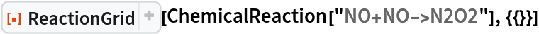 ResourceFunction["ReactionGrid"][
 ChemicalReaction["NO+NO->N2O2"], {{}}]