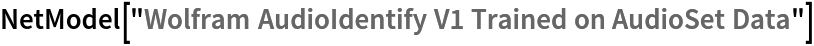 NetModel["Wolfram AudioIdentify V1 Trained on AudioSet Data"]