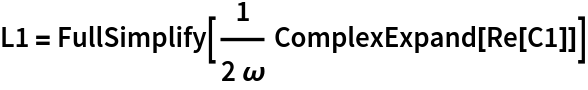 L1 = FullSimplify[1/(2 \[Omega]) ComplexExpand[Re[C1]]]