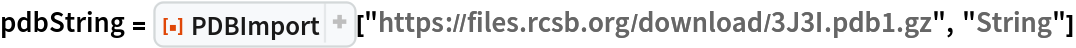 pdbString = ResourceFunction["PDBImport"][
  "https://files.rcsb.org/download/3J3I.pdb1.gz", "String"]