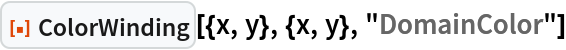 ResourceFunction["ColorWinding"][{x, y}, {x, y}, "DomainColor"]