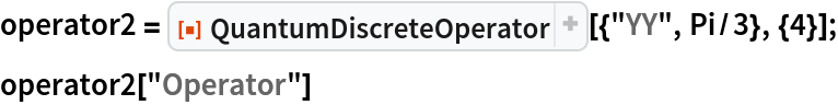 operator2 = ResourceFunction["QuantumDiscreteOperator"][{"YY", Pi/3}, {4}];
operator2["Operator"]