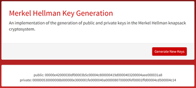 An Implementation of the Merkle–Hellman Knapsack Cryptosystem