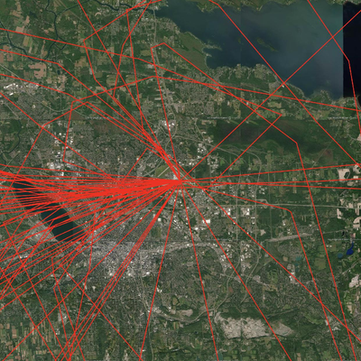 Do Planes near Airports Tend to Fly over Greenspace?